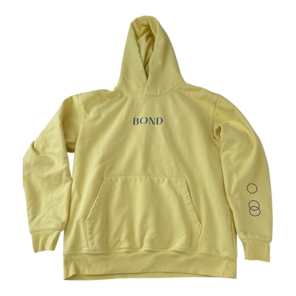 Bond Butter Yellow Emotional Support Hoodie size L Heavyweight Cotton Oversized - Picture 2 of 9